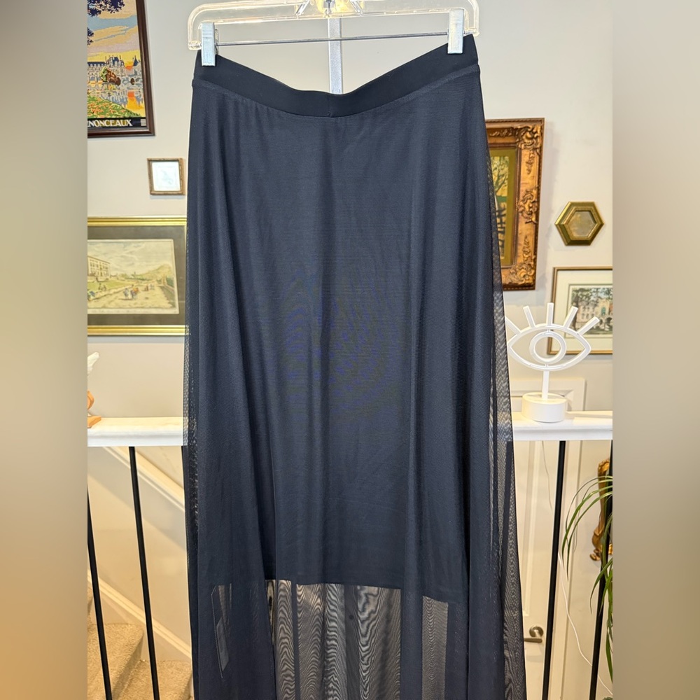 Sympli Black Reversible Moxie Maxi Skirt Mesh Overlay Size 10 - Picture 10 of 17